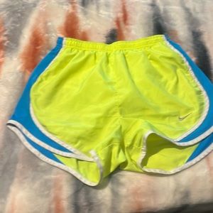 Neon yellow and Blue Nike shorts